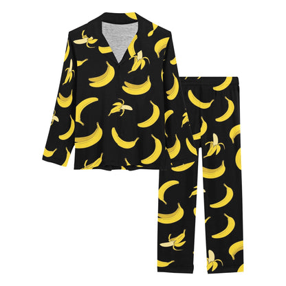 Banana Pattern Print Design BA05 Women's Long Pajama Set