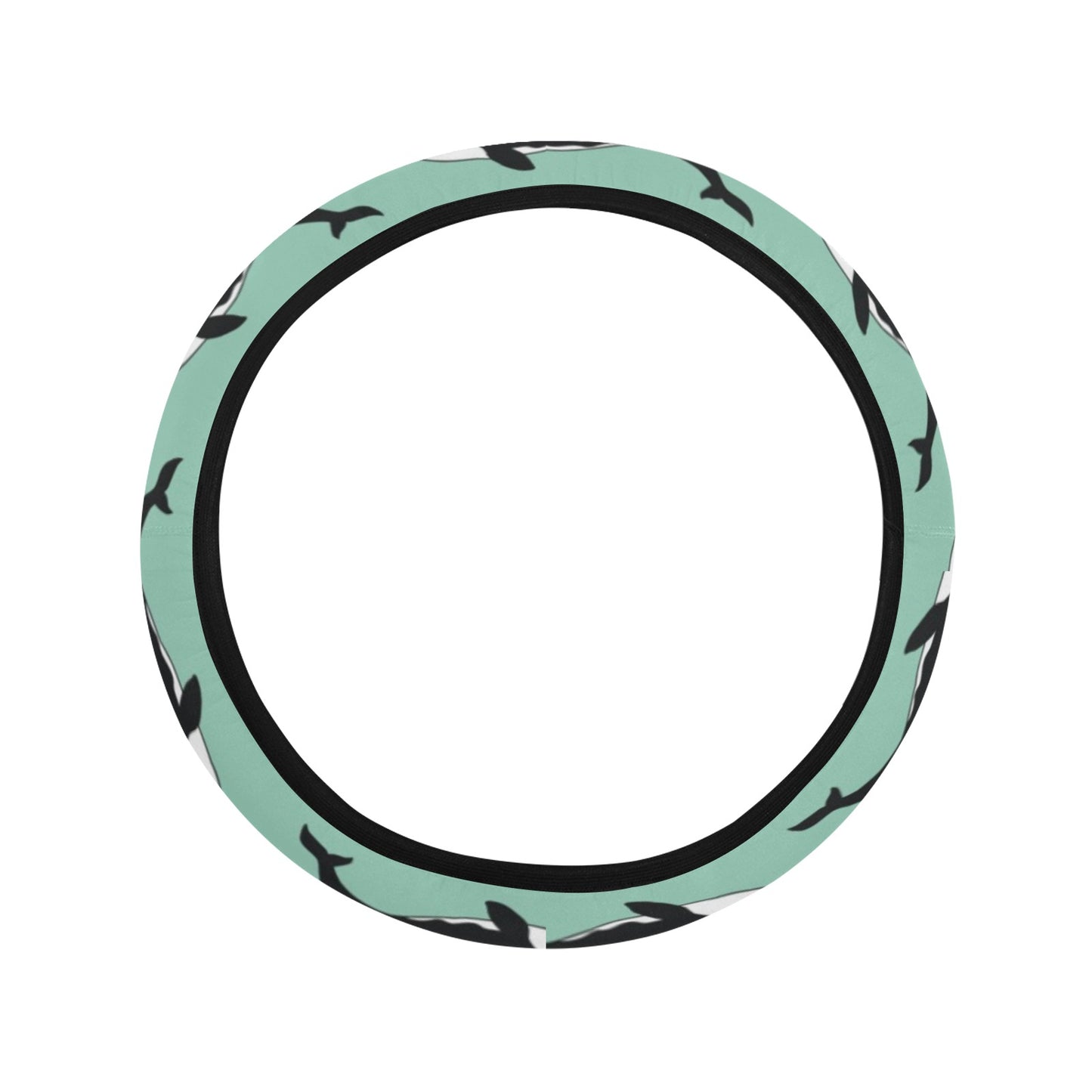 Whale Print Design LKS307 Steering Wheel Cover with Elastic Edge