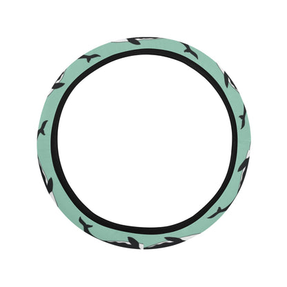 Whale Print Design LKS307 Steering Wheel Cover with Elastic Edge