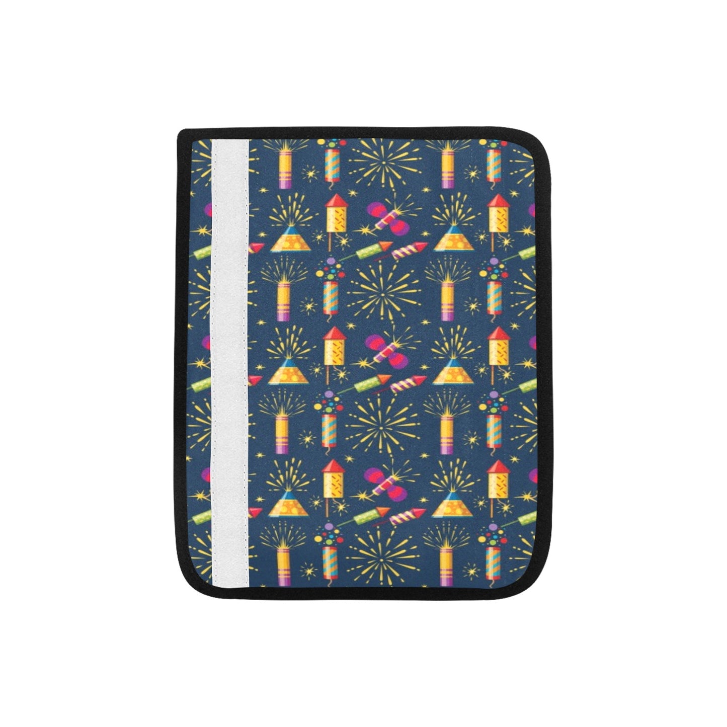 Firework Sparkling Rockets Print Design LKS306 Car Seat Belt Cover