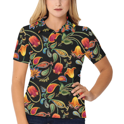Tulip Boho Pattern Print Design TP09 Women's Polo Shirt