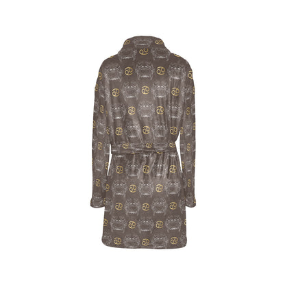 Cancer Zodiac Pattern Print Design 01 Women's Fleece Robe