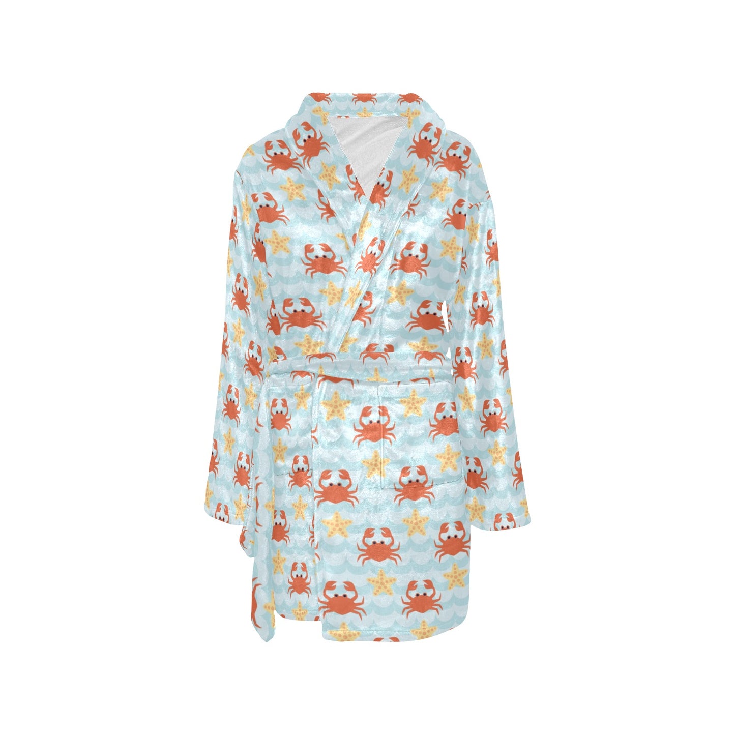 Crab Pattern Print Design 03 Women's Fleece Robe
