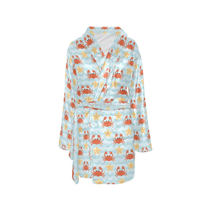 Crab Pattern Print Design 03 Women's Fleece Robe