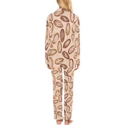 Almond Pattern Print Design 02 Women's Long Pajama Set