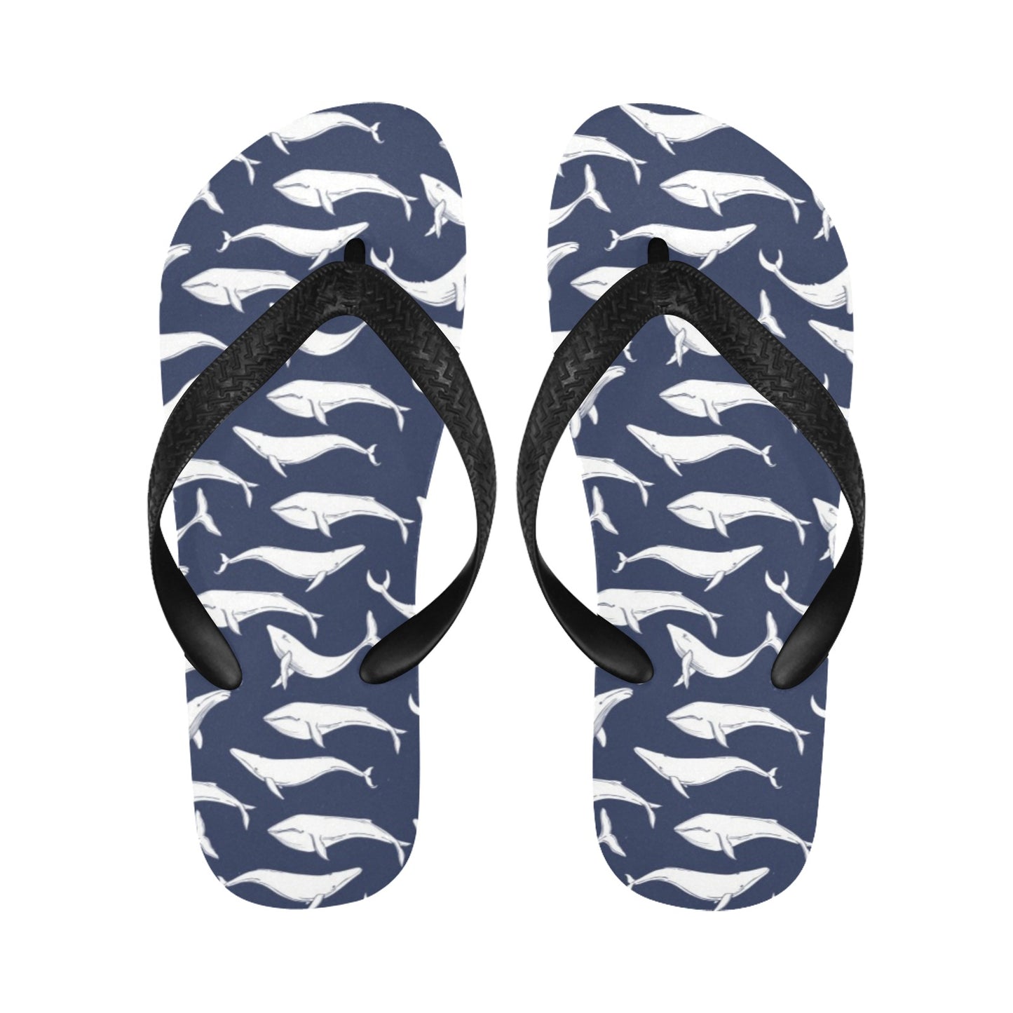 Whale Print Design LKS308 Flip Flops