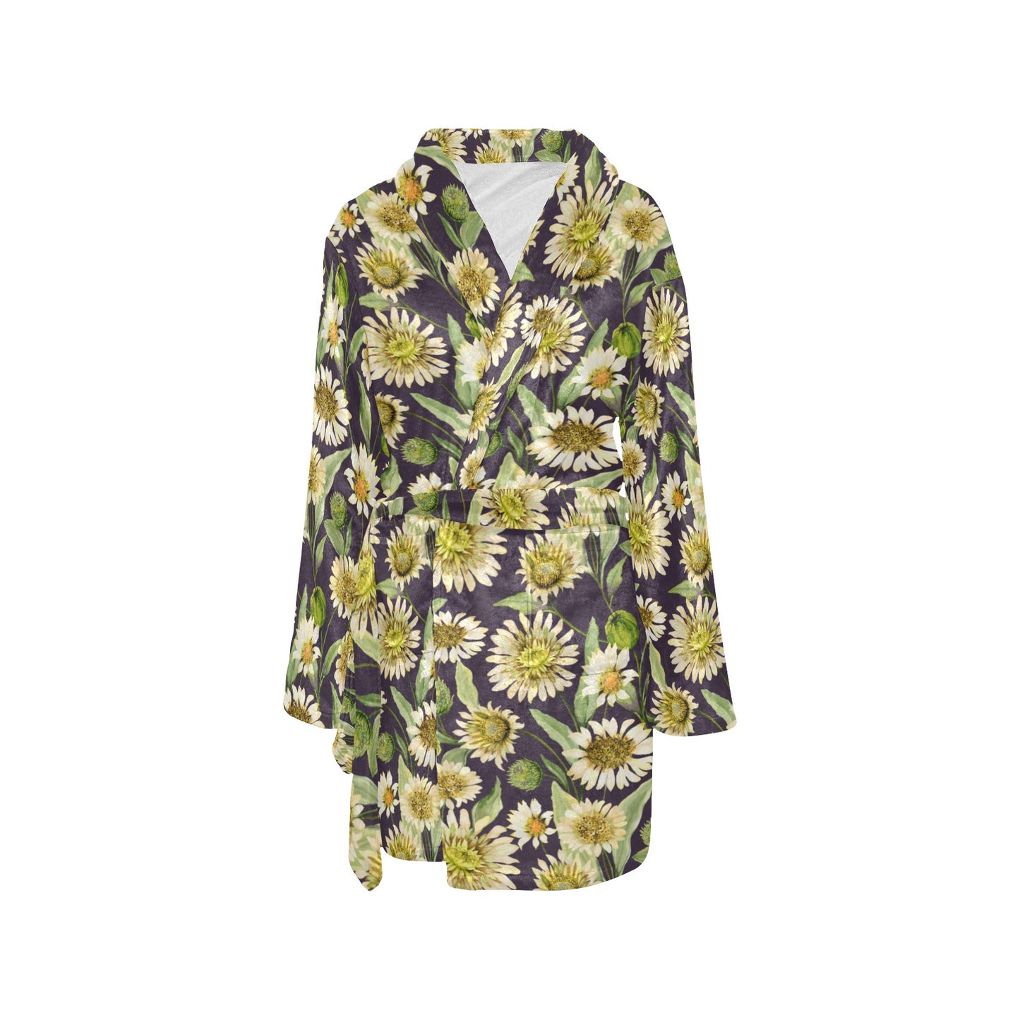 Daisy Vintage Print Pattern Women's Fleece Robe