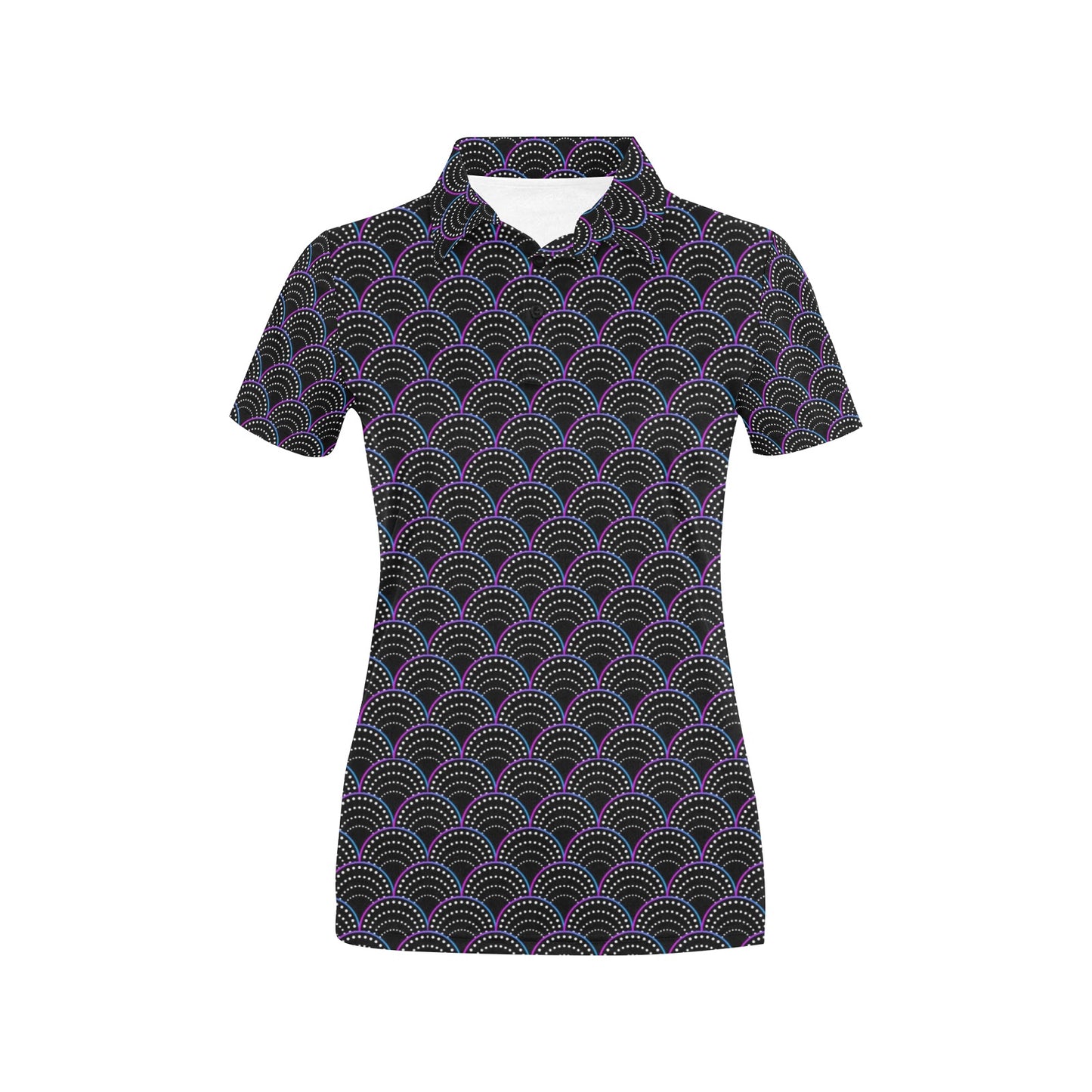 Mermaid Pattern Print Design 09 Women's Polo Shirt