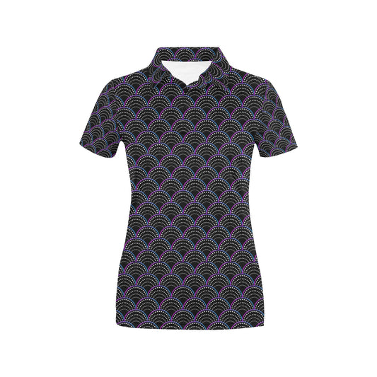 Mermaid Pattern Print Design 09 Women's Polo Shirt