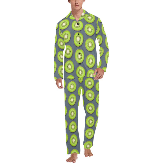 Kiwi Pattern Print Design KW06 Men's Long Pajama Set