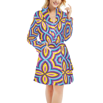 Optical illusion Pattern Print Design A03 Women's Fleece Robe