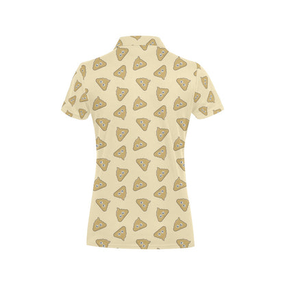 Poop Emoji Pattern Print Design A02 Women's Polo Shirt