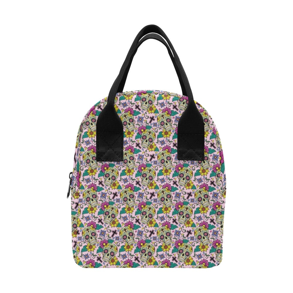 Sugar Skull Print Design LKS307 Insulated Lunch Bag