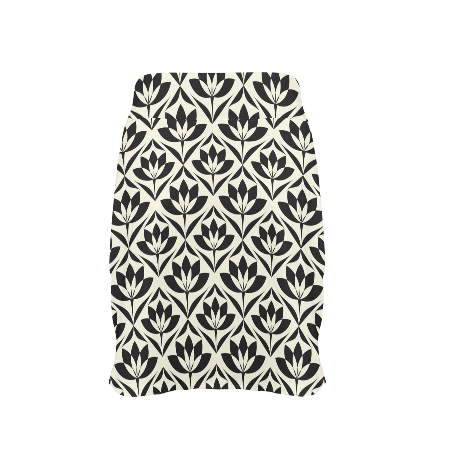 Lotus Pattern Print 17" Golf & Pickleball Skort with Pockets
