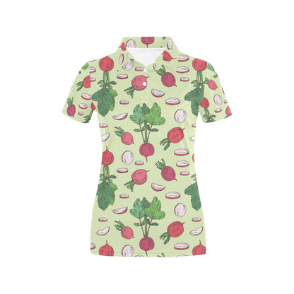 Radish Pattern Print Design A04 Women's Polo Shirt