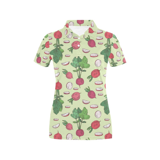 Radish Pattern Print Design A04 Women's Polo Shirt