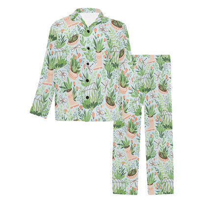 Gardening Pattern Print Design G04 Men's Long Pajama Set