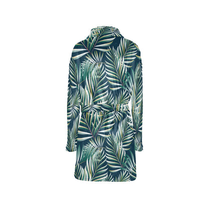 Sun Spot Tropical Palm Leaves hower Curtain Women's Fleece Robe