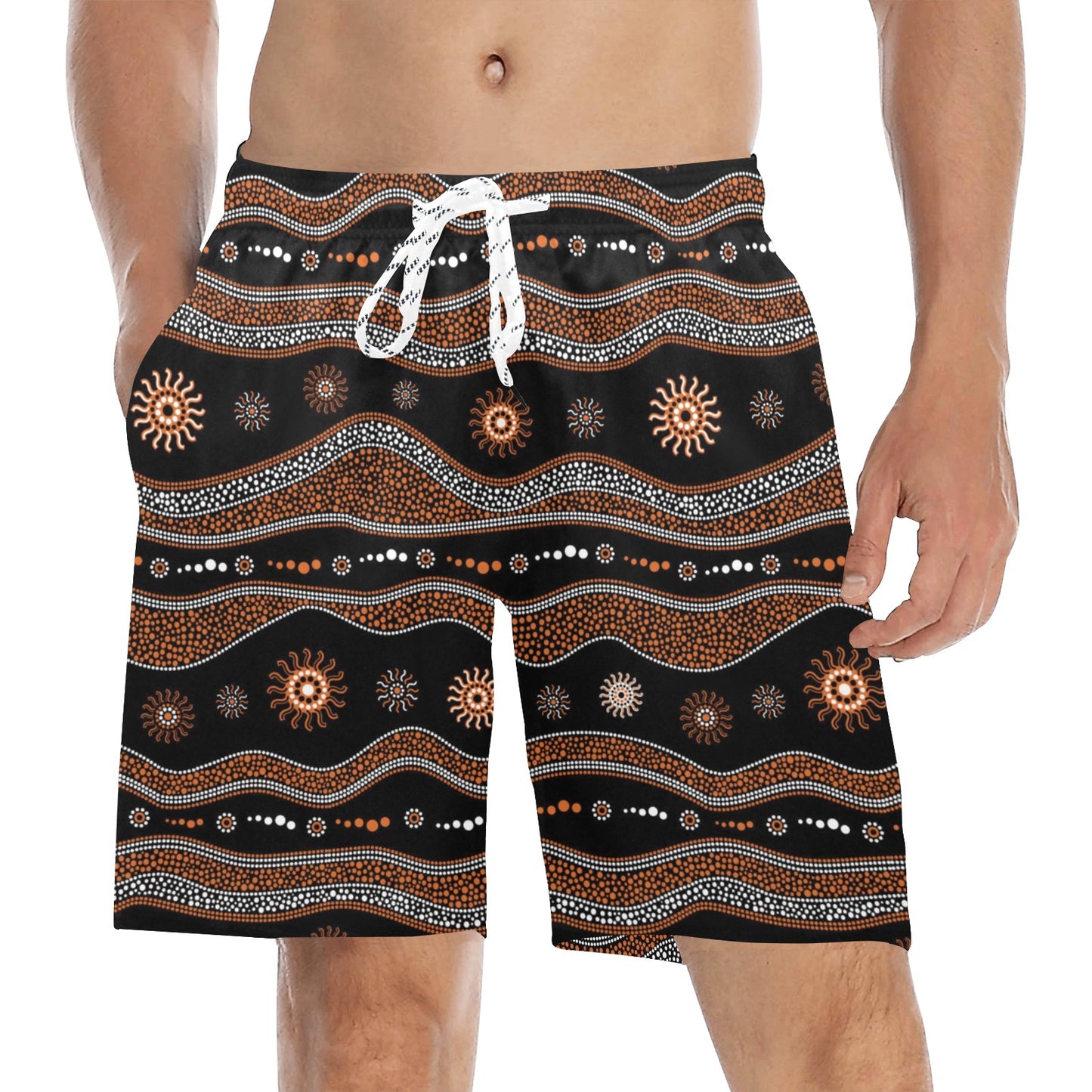Aboriginal Print Design LKS404 Men's Swim Trunks Beach Shorts