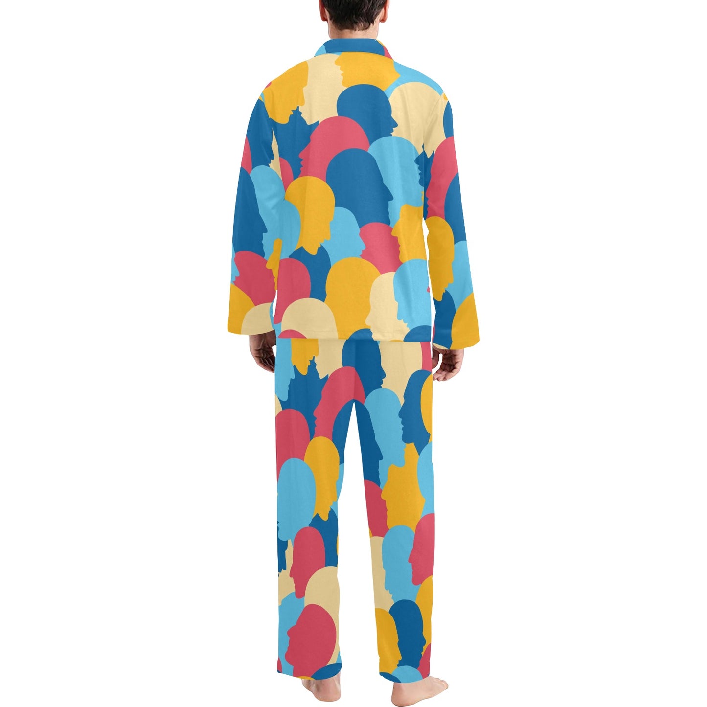 Psychology Pattern Print Design A02 Men's Long Pajama Set