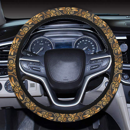 Ancient Greek Print Design LKS303 Steering Wheel Cover with Elastic Edge