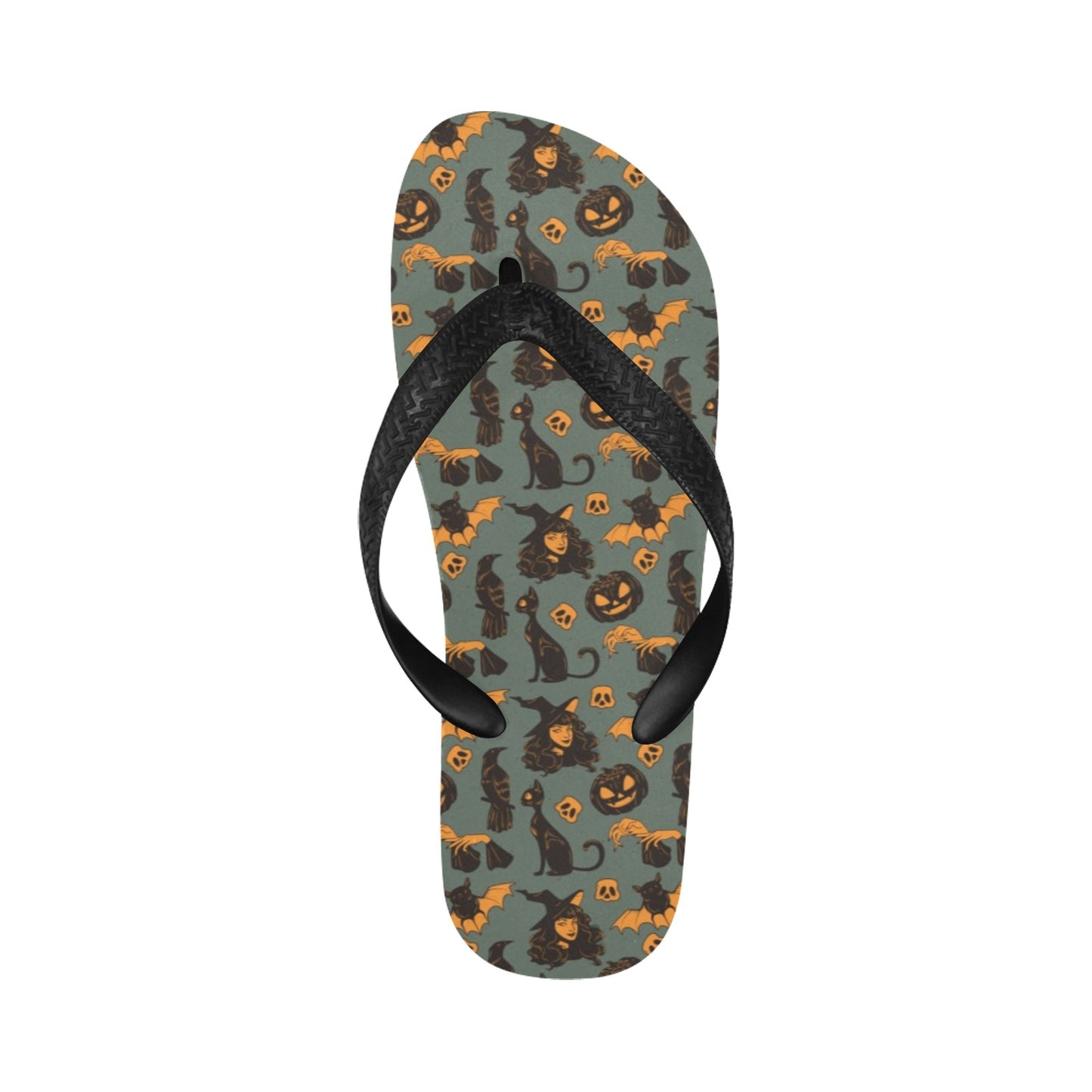 Witch Bat Halloween Print Design LKS305 Flip Flops