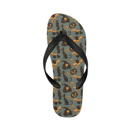 Witch Bat Halloween Print Design LKS305 Flip Flops