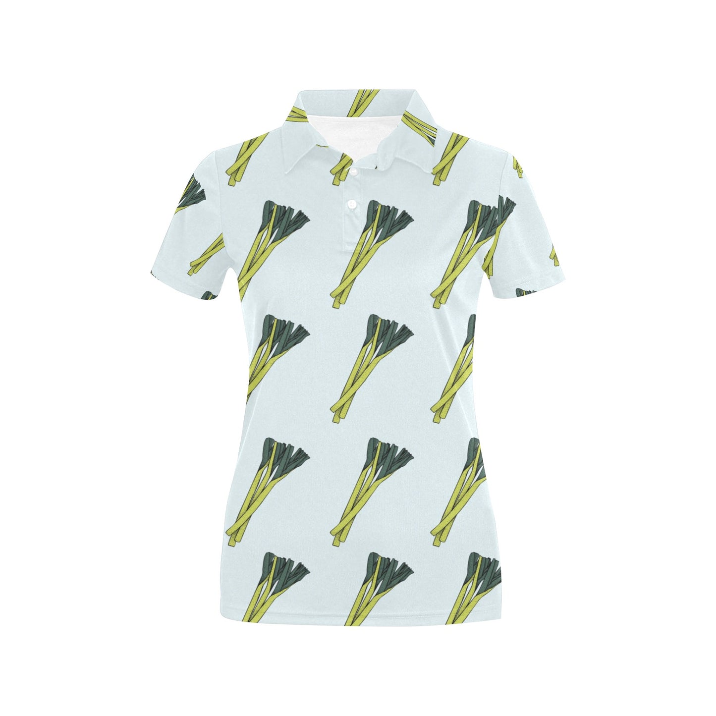 Leek Pattern Print Design 03 Women's Polo Shirt