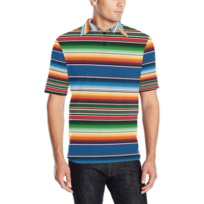 Serape Print Design LKS303 Men Polo Shirt