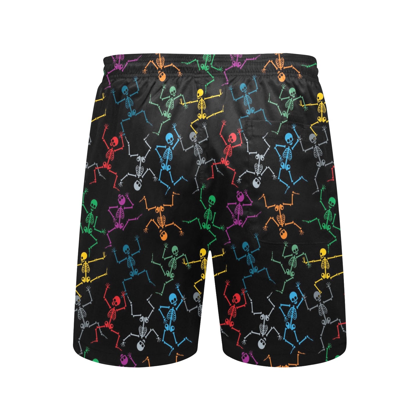 Skeleton Colorful Print Design LKS302 Men's Swim Trunks Beach Shorts