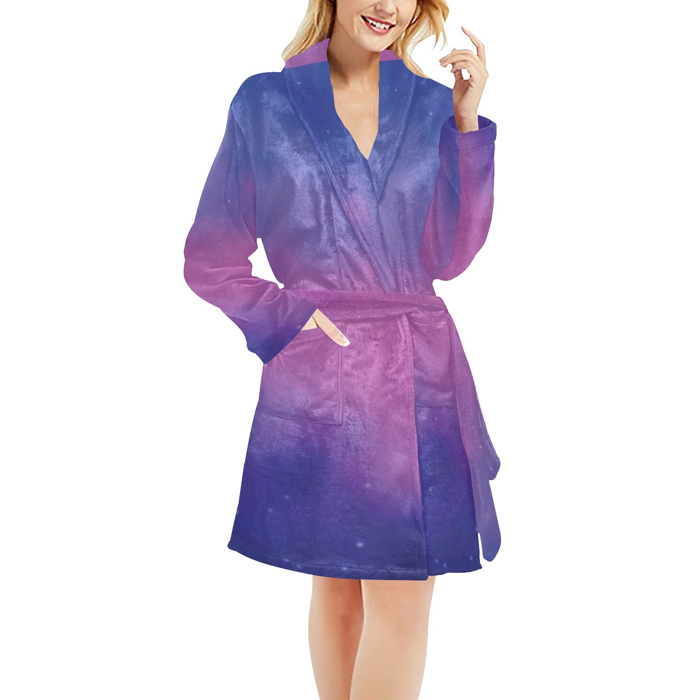 Nebula Pattern Print Design A05 Women's Fleece Robe