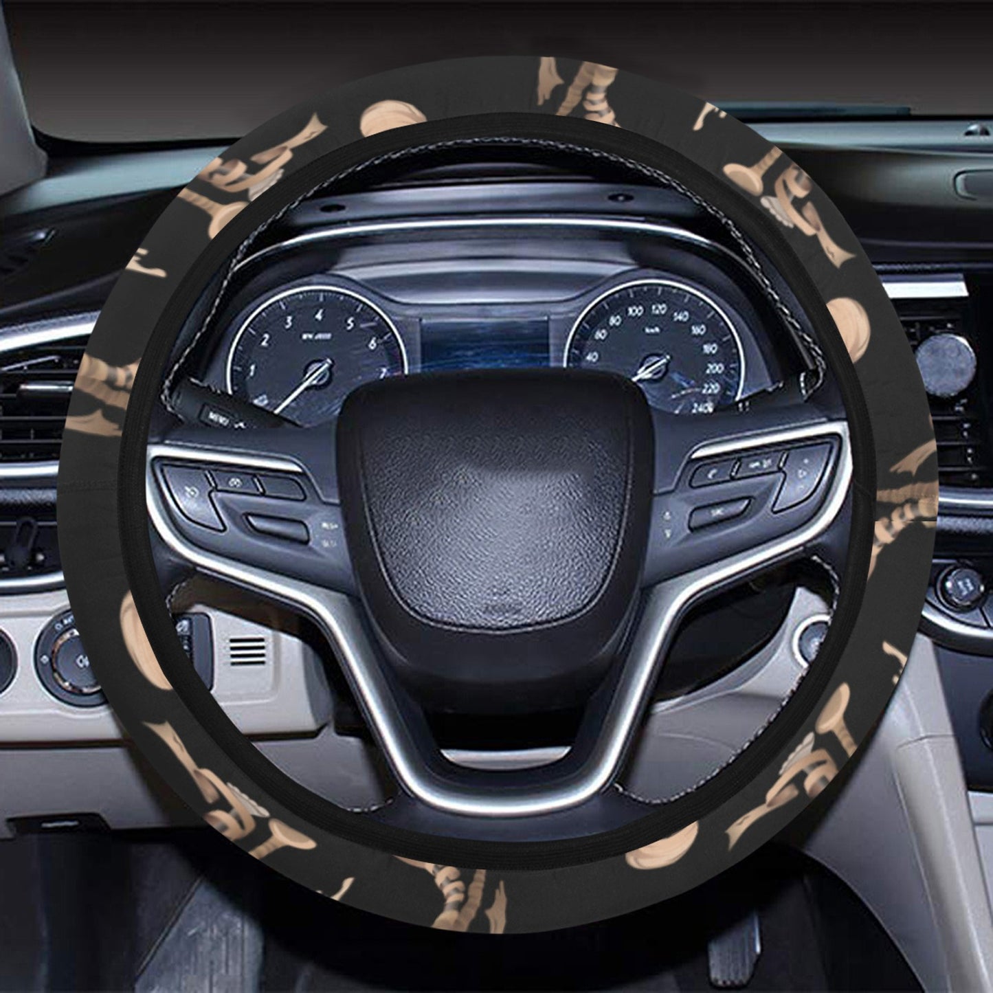 Mummy Print Design LKS302 Steering Wheel Cover with Elastic Edge