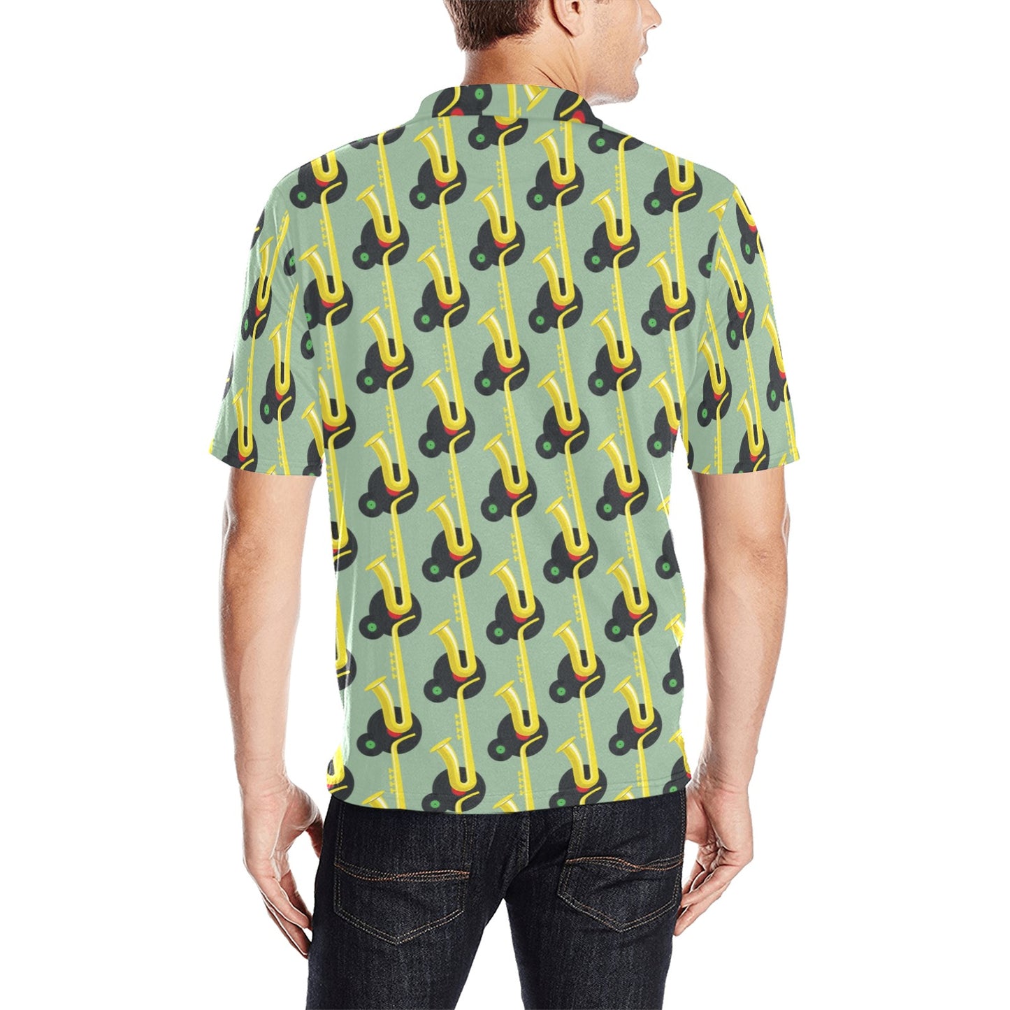 Saxophone Print Design LKS405 Men Polo Shirt
