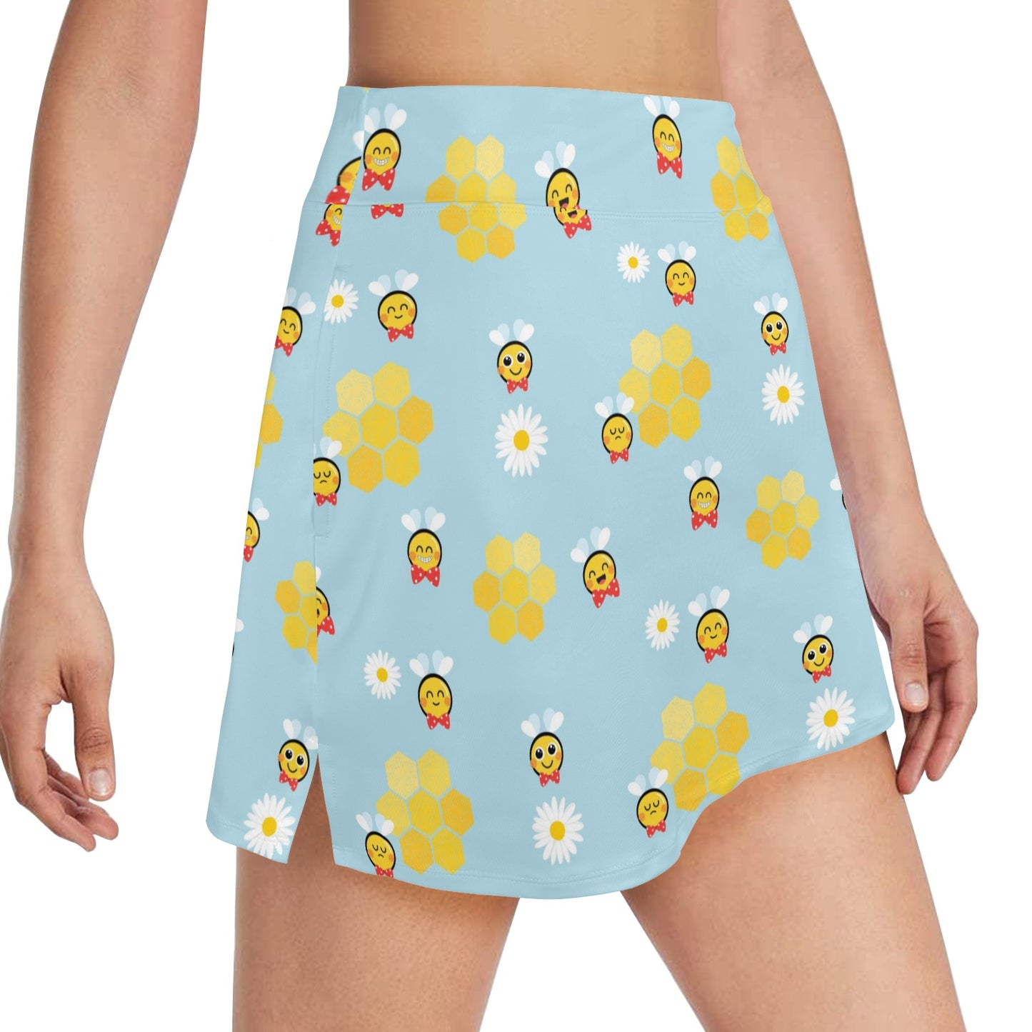 Bee Cute Print Design LKS304 17" Golf & Pickleball Skort with Pockets