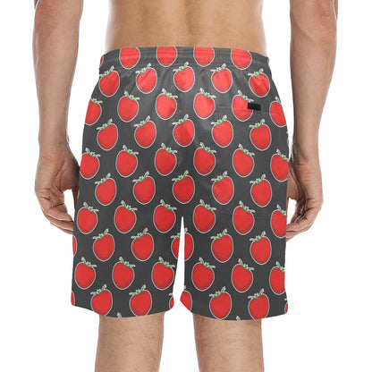Tomato Print Design LKS306 Men's Swim Trunks Beach Shorts