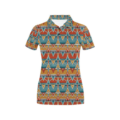 Kente Print African Design Themed Women's Polo Shirt