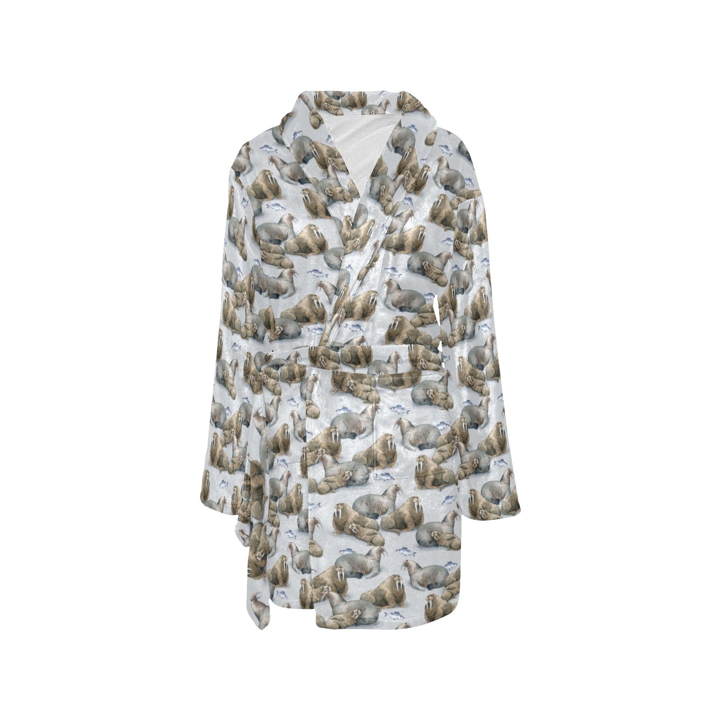 Walrus Print Design LKS401 Women's Fleece Robe
