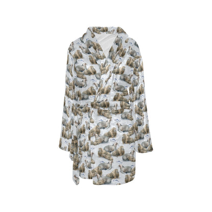 Walrus Print Design LKS401 Women's Fleece Robe
