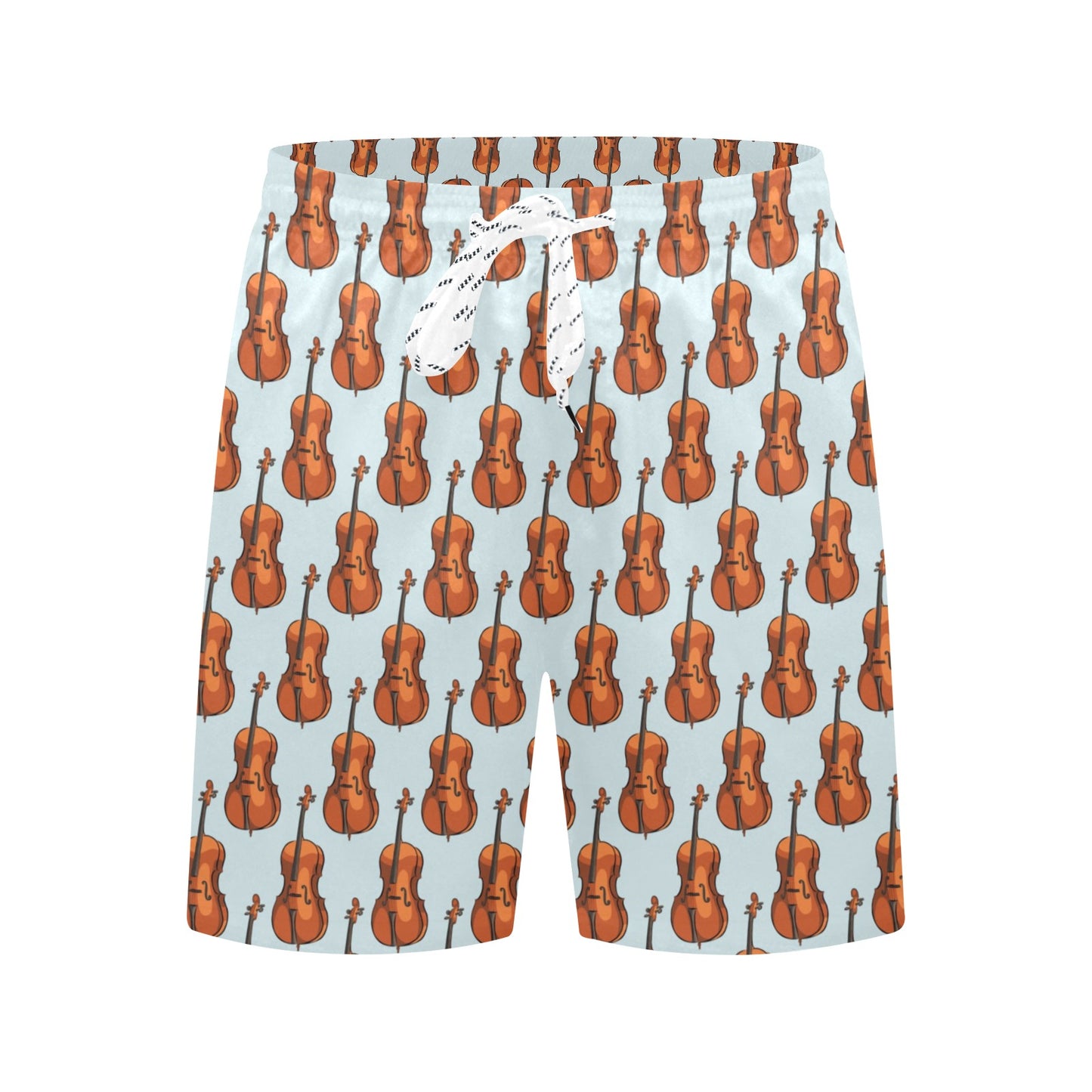 Violin Print Design LKS406 Men's Swim Trunks Beach Shorts