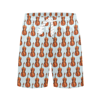 Violin Print Design LKS406 Men's Swim Trunks Beach Shorts