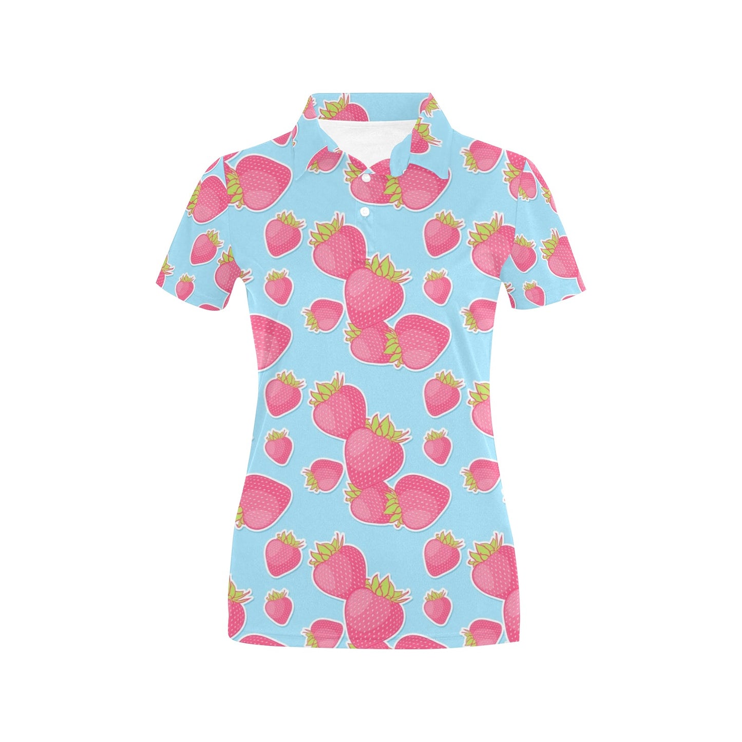 Strawberry Pattern Print Design SB04 Women's Polo Shirt