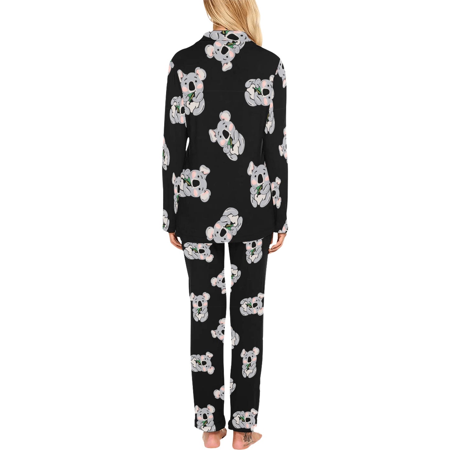 Koala Pattern Print Design 05 Women's Long Pajama Set