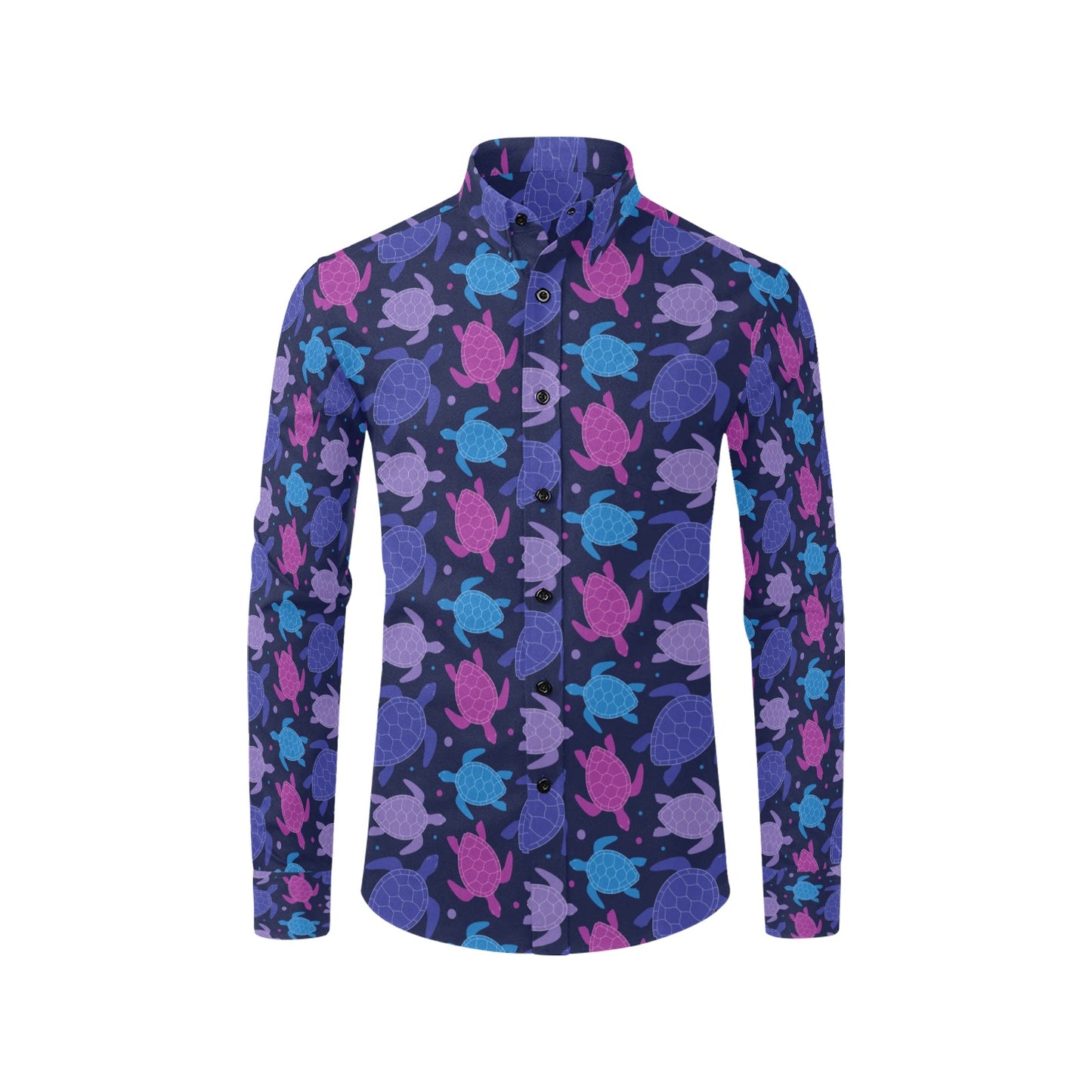Sea Turtle Print Design LKS309 Men's Long Sleeve Dress Shirt
