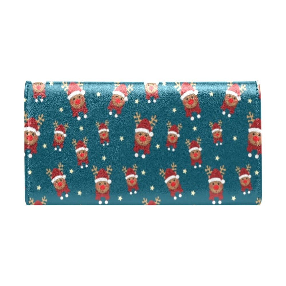 Reindeer Print Design LKS406 Women's Trifold Wallet