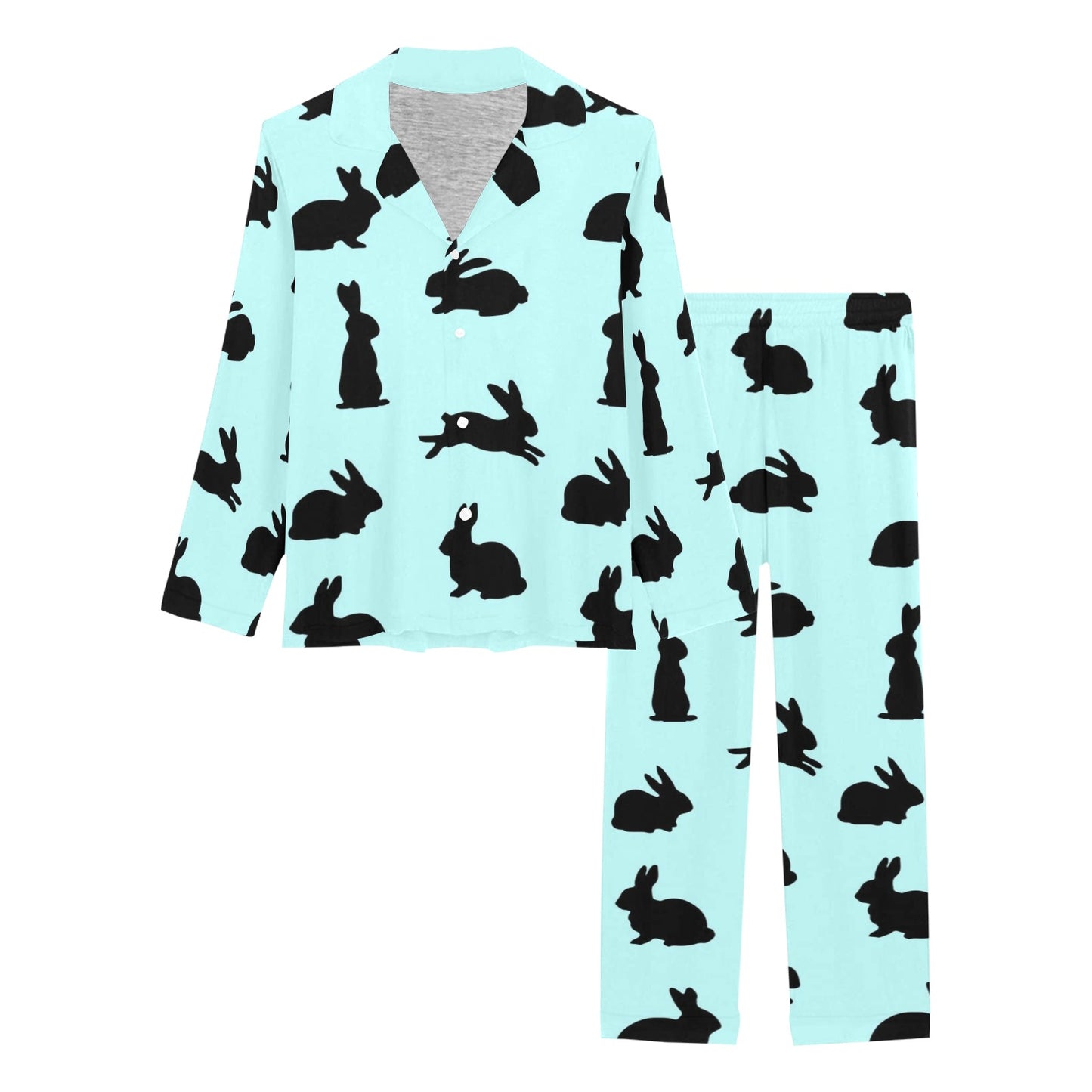 Rabbit Pattern Print Design RB010 Women's Long Pajama Set