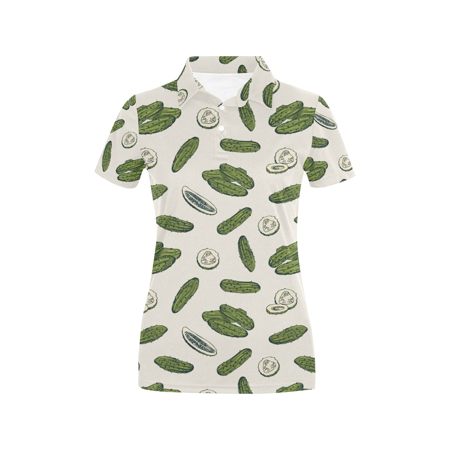 Cucumber Pattern Print Design CC05 Women's Polo Shirt
