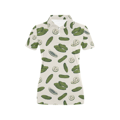 Cucumber Pattern Print Design CC05 Women's Polo Shirt
