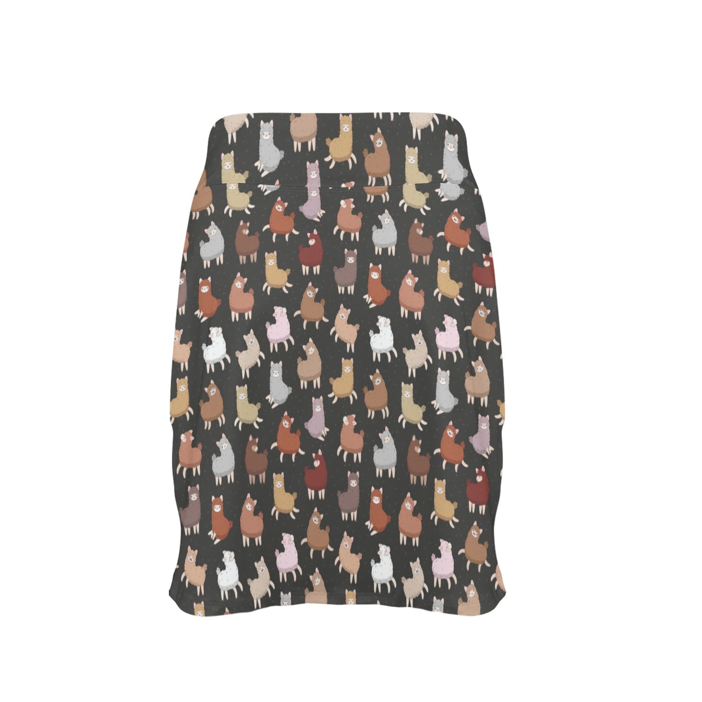 Alpaca Cute Design Themed Print 17" Golf & Pickleball Skort with Pockets