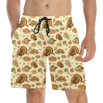 Thanksgiving Print Design LKS302 Men's Swim Trunks Beach Shorts