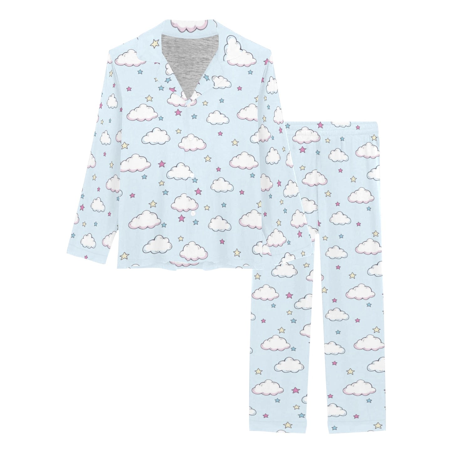 Cloud Pattern Print Design 01 Women's Long Pajama Set